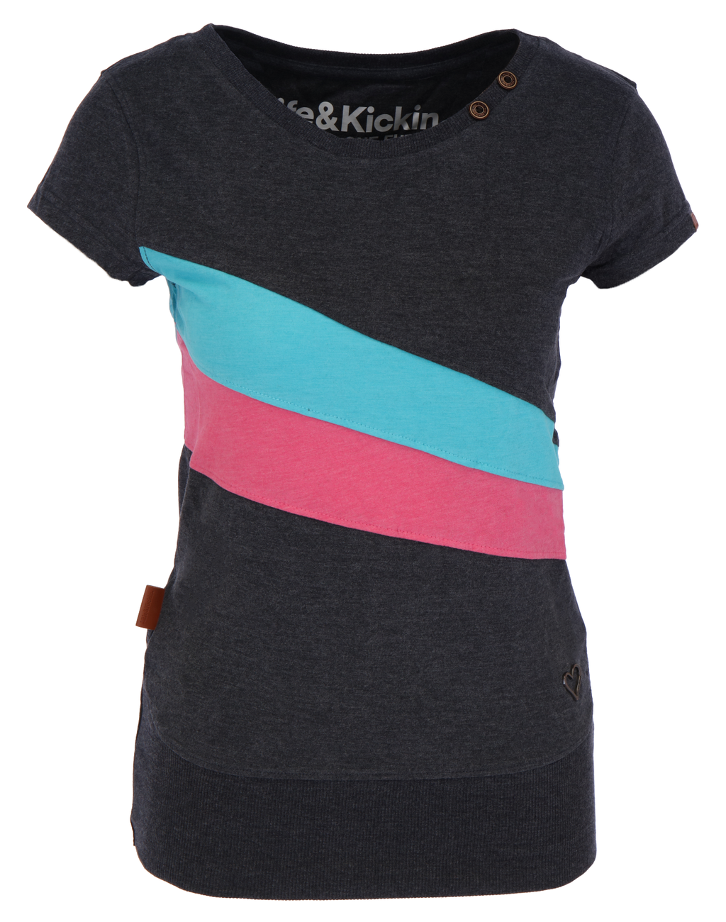 ALIFE AND KICKIN CLEA AK SHIRT Damen T-Shirt Color-Block-Design